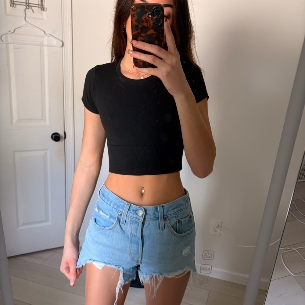 Aerie Black Crop Top